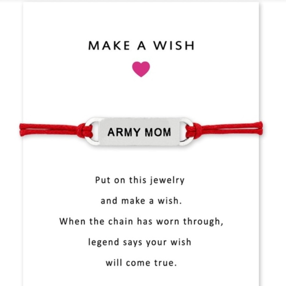 Army mom bracelet red lobster clasp jewelry bag - Picture 4 of 4